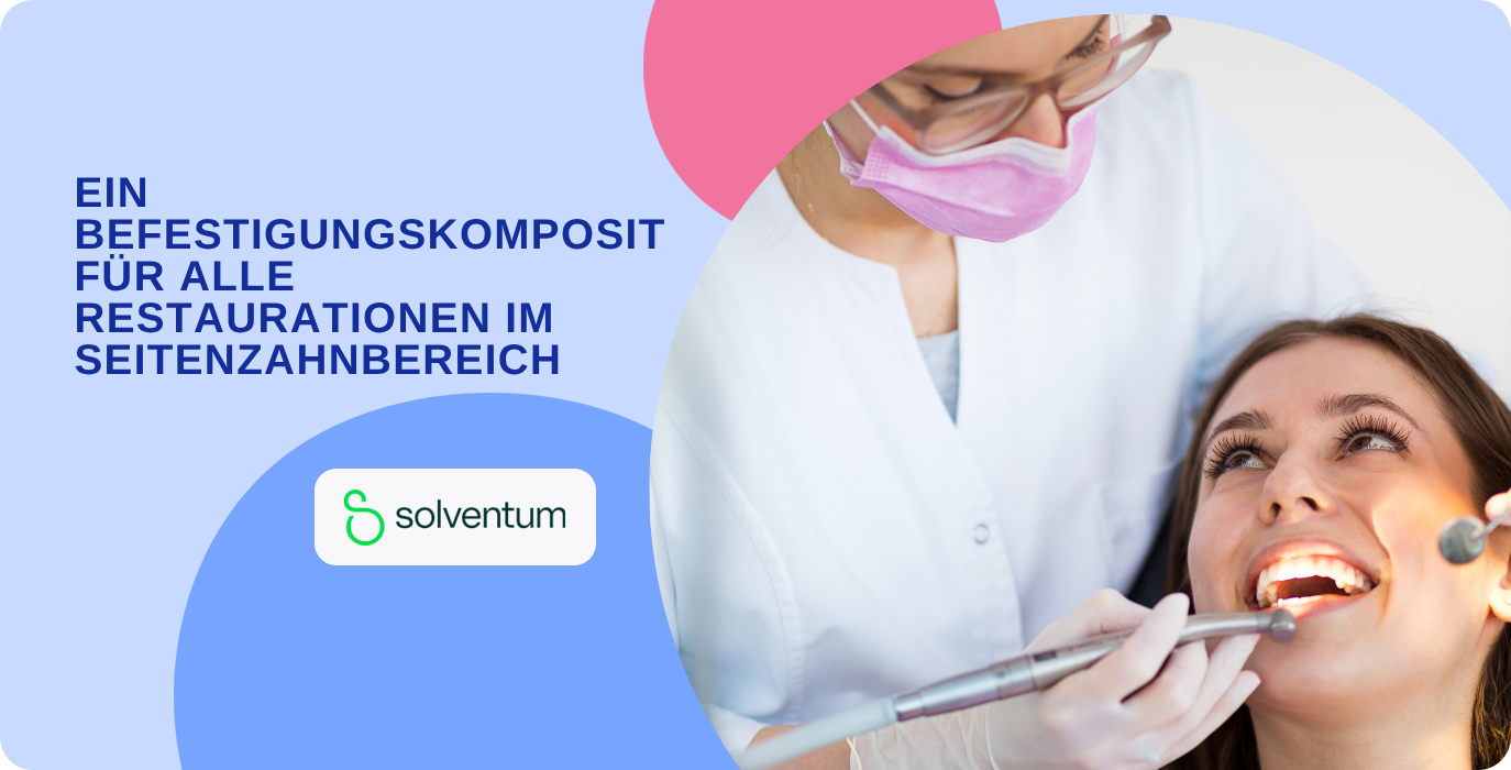 Zahnarztpatientin erhält ein Befestigungskomposit