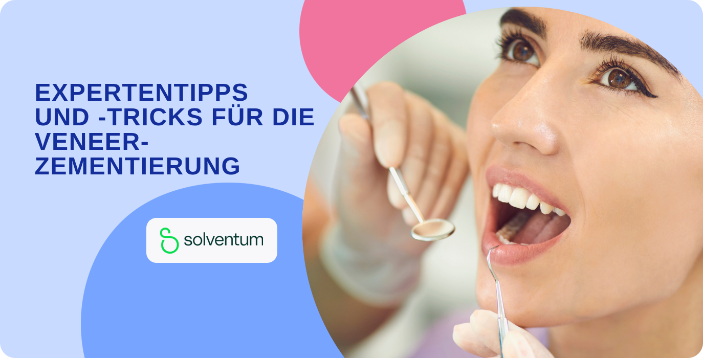 Zahnarztpatientin erhält eine Veneer-Zementierung.